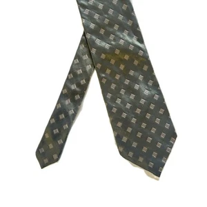 Banana Republic Mens Tie Green Silver Diamond Pattern 56 x 3.8 in - Picture 1 of 10