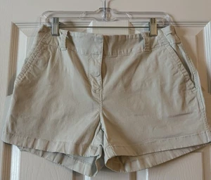 Vineyard Vines Beige Chino Shorts Pink Whale Logo Women's Size 8 - Picture 1 of 7