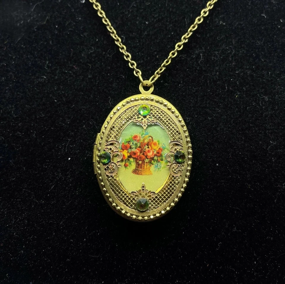 Collar Medallón Michal Negrin Cristales Rosas Hecho en Israel Foto 1 de 1