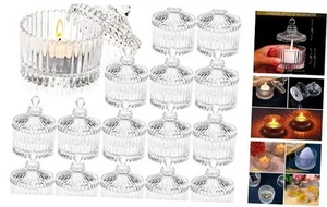 16 Piece Votive Candle Holders with Lids, Tealight Candle Holders in Bulk, - Picture 1 of 7