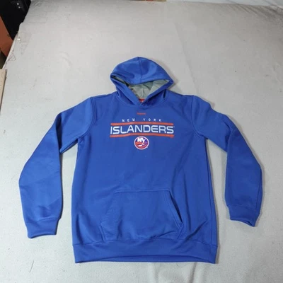 New York Islanders Hoodie Youth XL Blue NHL Hockey Reebok Face Off Sweatshirt - Image 1 of 4