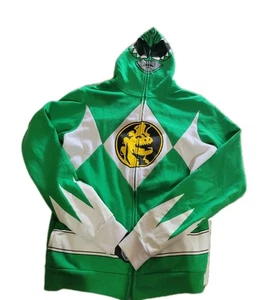 Mighty Morphin Power Rangers Costume Hoodie Full Zip Mens Small Green - Picture 1 of 7