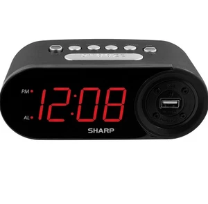 Sharp Digital Easy to Read Alarm Clock with 2 AMP High-Speed USB Charging Power - Picture 1 of 6