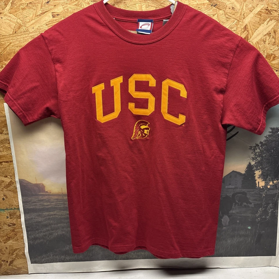 Camiseta para hombre Cadre atlética USC troyanos bordada borgoña grande usada en excelente estado Foto 1 de 4