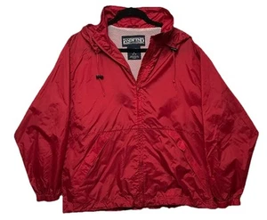 Giacca Lands End donna grande rossa impacchettabile impermeabile impermeabile impermeabile ventole cappuccio - Foto 1 di 12