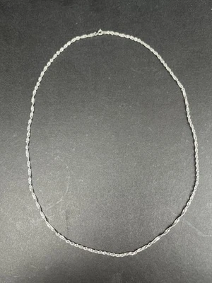 "Collar de cadena de cuerda de oro blanco de 14K - 20"" - 2 mm - Milor Italia - 14KT y 585" Foto 1 de 4