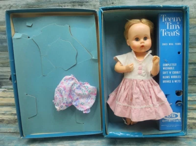 *Vintage Teeny Tiny Tears Doll American Character Cries Real Tears w/Blue Case - Image 1 of 4