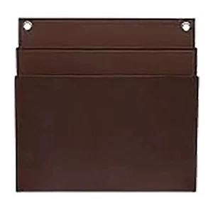 Martha Stewart Oficina Pared Bolsillo Shagreen Marrón 2 Bolsillos Adhesivo Gancho Pasadores - Imagen 1 de 2