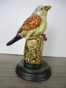 Vogel Figur auf Sockel Blätter Beeren Sockel französisches Landhaus Deko blau - Bild 1 von 10