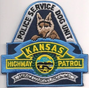 K-9 DHF KANSAS * HIGHWAY PATROL * Police Patch Polizei Abzeichen Hundeführer - Bild 1 von 1