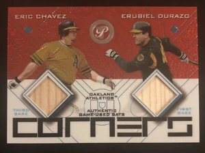 2003 Topps Pristine Eric Chavez Erubiel Durazo Esquinas Doble Juego ¡Bates Usados! - Imagen 1 de 2