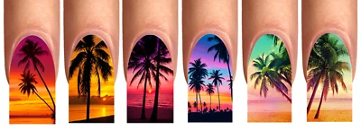 CREATIV.ARTS Wraps Nail Art Tattoo Fullcover Palmen Sonnenuntergang Sommer Urlaub S-XL #20