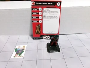 =Star Wars Miniaturen PROMO Alliance & Empire TWI'LEK REBEL AGENT mit Karte= - Bild 1 von 2