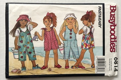 Busybodies By Butterick Sewing Pattern 6814 Child's Jumpsuit Sz XS-Lg Uncut 1993 - Image 1 of 4