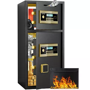 6.5 Cub Extra Large Home Safe Box with LED Screen & Double Door & Deposit Slot - Picture 1 of 6