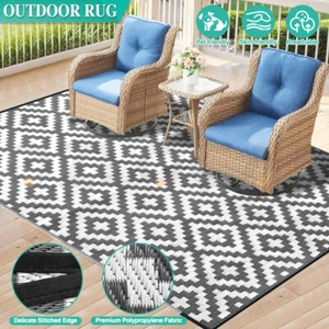 Outdoor Rug Patios Anti-Slip Plastic Straw Garden Mat Carpet Indoor Area Rugs - Picture 1 of 17