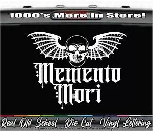 MEMENTO MORI VINILO CALCOMANÍA PEGATINA Calavera Alada Punk Gótico Rock Muerte Terror Oscuro - Imagen 1 de 4