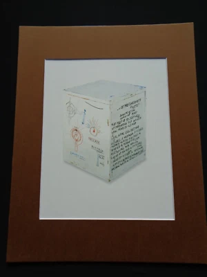 Impresión artística Jean-Michel Basquiat mate titulada Putto artista callejero caja de madera esculpida Foto 1 de 3