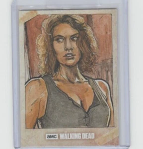 WALKING DEAD ROAD/ALEXANDRIA MAGGIE SKETCH CARD BY ACCLAIMED ARTIST DARREN PEPE - Picture 1 of 2