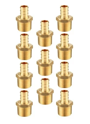 EFIELD 10 PCS 3/4" PEX X 3/4" MALE NPT THREADED ADAPTER BRASS CRIMP FITTING
