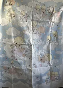 Panel de tela Precious Moments vintage guardería algodón edredón ángel 36" x 44" F55 - Imagen 1 de 5