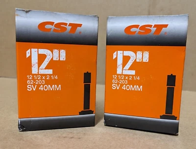 PACK OF 2 - CST 12 1/2 X 2 1/4, 62-203 SV 40MM - bike Inner Tube - Image 1 of 4