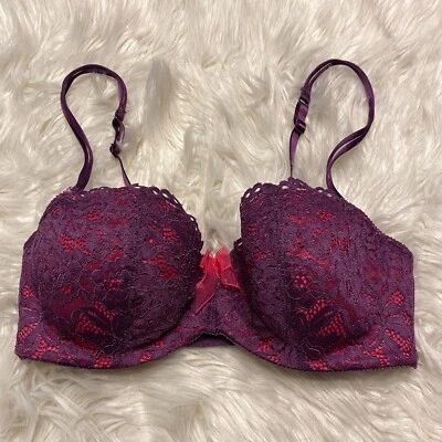 Sujetador b tentd by Wacoal 32DD Balconette con aros cierre trasero 953144 púrpura rosa Foto 1 de 4