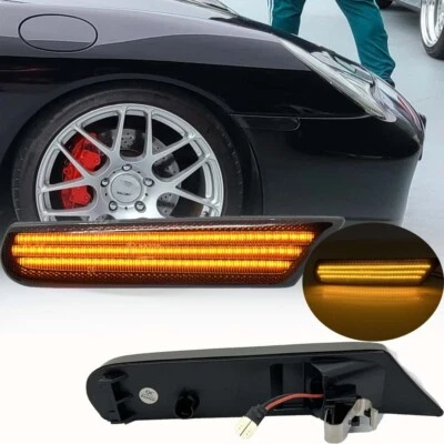 For 97-04 Porsche Boxster 986 / -05 911 996 LED Side Marker Light Lamp Smoke Set Foto 1 de 4