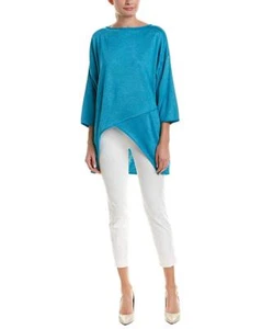 NEW St John wool Milano Knit Dolman Tunic Top Blouse Lagoon BlueTeal Medium $545 - Picture 1 of 9