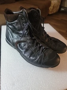 Cafenoir Men's Black & Brown Leather Monkey Boot Shoes Sz 42 US 9 - Picture 1 of 12