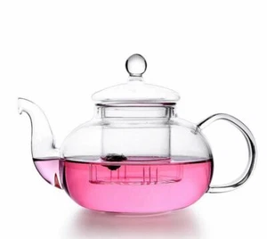 High Borosilicate Glass Teapot With Glass Infuser Coffee Pot Tea Boiler 600ml - Picture 1 of 12