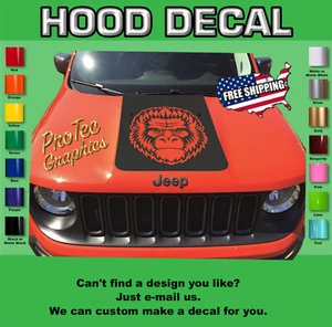 Hood Decal Fits Jeep Renegade Blackout (Gorilla) Ren-123 - Picture 1 of 4
