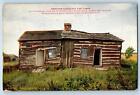 1913 Abraham Lincoln's Log Cabin Exterior View Coles County Illinois IL Postcard