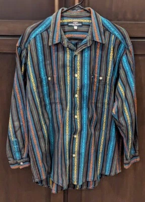 Vintage Men's George Marciano Guess Southwest Aztec Button-Up Shirt - M - Image 1 of 4