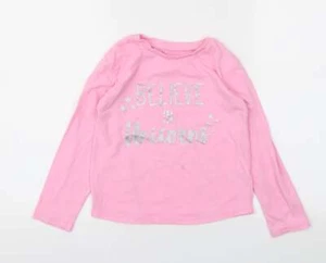 Matalan Girls Pink 100% Cotton Basic T-Shirt Size 7 Years Crew Neck - Picture 1 of 12