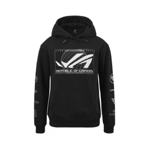 ROG Cosmic Lit Hoodie (Kapuzenpullover mit leuchtendem ROG-Logo, schwarz) - Bild 1 von 12