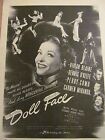 Doll Face, Vivian Blaine, Perry Como, Full Page Vintage Promotional Ad