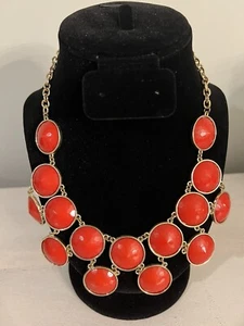 Grobe Statement Halskette Koralle facettiert goldfarben wunderschön! - Bild 1 von 9