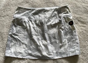 Avia Womens White & Gray Camo Athletic Lifestyle Skort Skirt Lg 12-14 - Picture 1 of 7