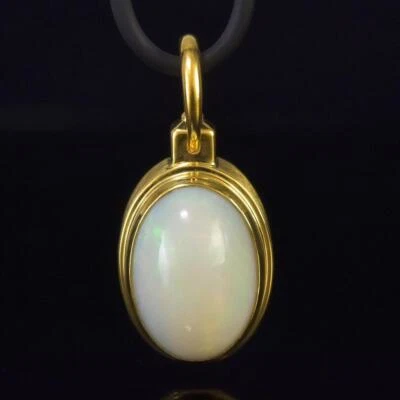 Кулон из чистого серебра 18 карат с золотом вермей, эфиопский валлийский опал и бриллиант 8,05 г - Изображение 1 из 4