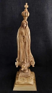 Virgin Mary Our Lady Of Fatima olive wood statue hand carved holy land - Picture 1 of 6