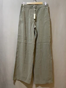 NWT Max Studio Women Zipper Elastic Waist Hi-Rise Wide Leg Pants SZ L Army Green - Picture 1 of 12