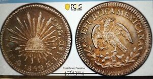 1842-Mo ML Mexico 1/2 Real PCGS MS63 Gold Shield,TRUEVIEW,NFC population (4)