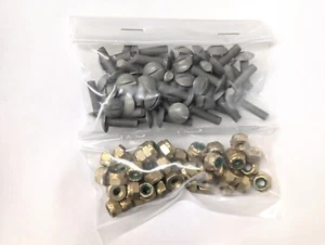 100 Pairs of Nuts & Bolts 10-32 FLAT HEAD LOCK NUT AIRCRAFT  aluminum bolt steel - Bild 1 von 1