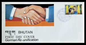 165.BHUTAN 1992 STAMP GERMAN RE UNIFICATION FDC - Picture 1 of 1