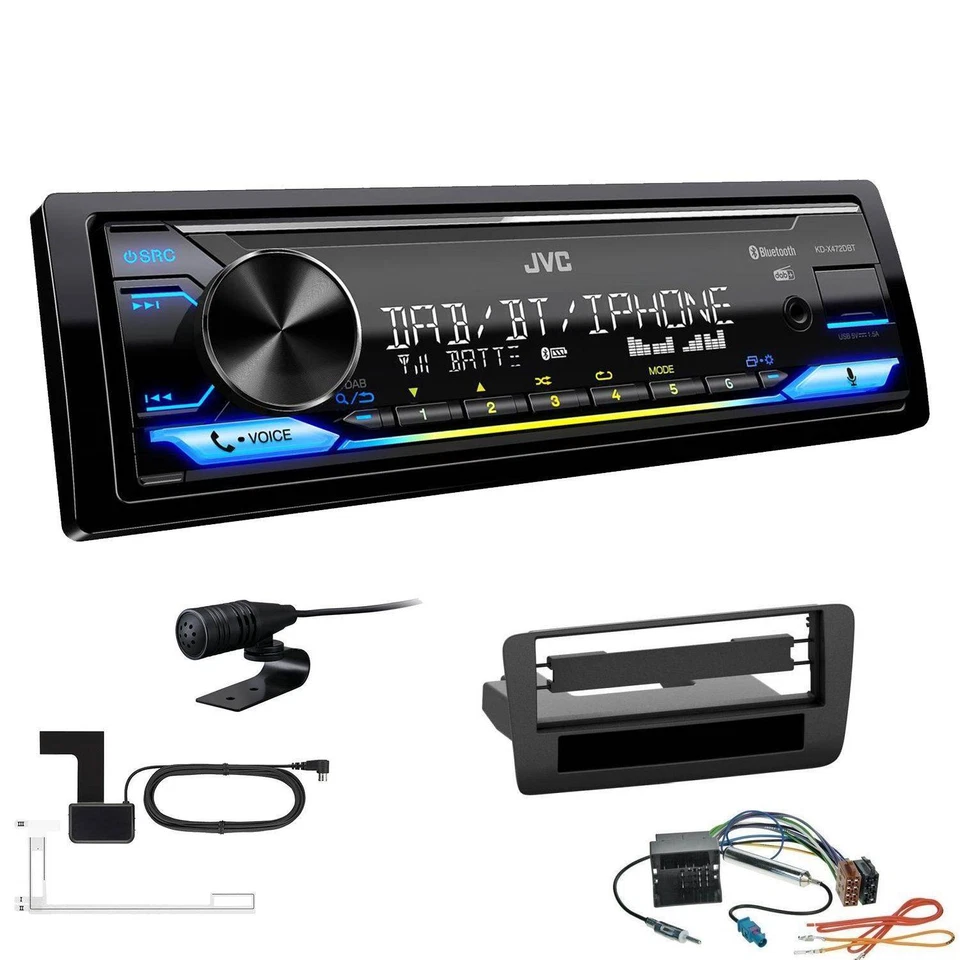 JVC DAB Bluetooth USB inkl. Antenne Autoradio für Audi A1 und Sportback