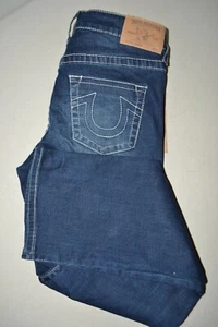 Neu mit Etikett True Religion blaue Damenjeans gerade ohne Taschenklappen Größe 14 - Bild 1 von 12