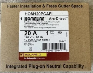 10PCS SQUARE D HOMELINE HOM120PCAFI HOM120PCAFIC 20A AFCI PLUG ON NEUTRAL NEW - Picture 1 of 1