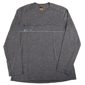 Icebreaker Shirt XL Grey 200 Merino Wool Long Sleeve Baselayer Skiing Snow Sport - Picture 1 of 8