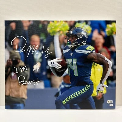 DK METCALF SIGNED/AUTO'D SEAHAWKS 16X20 STRETCHED CANVAS w/I'M A BEAST - BAS - Image 1 of 4